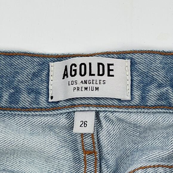 AGOLDE Parker Vintage Cut Off Denim Shorts Size 26 Broken Distressed - Picture 3 of 5